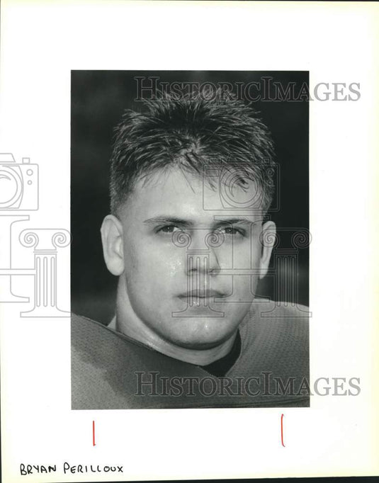 Press Photo Close-up of Ridgewood football running back Bryan Perilloux - Historic Images