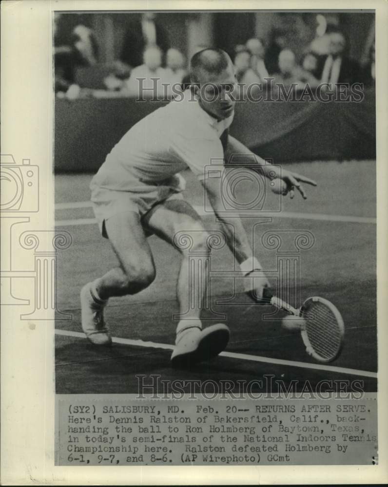 Press Photo Dennis Ralston plays the National Indoor Tennis Championship- Historic Images
