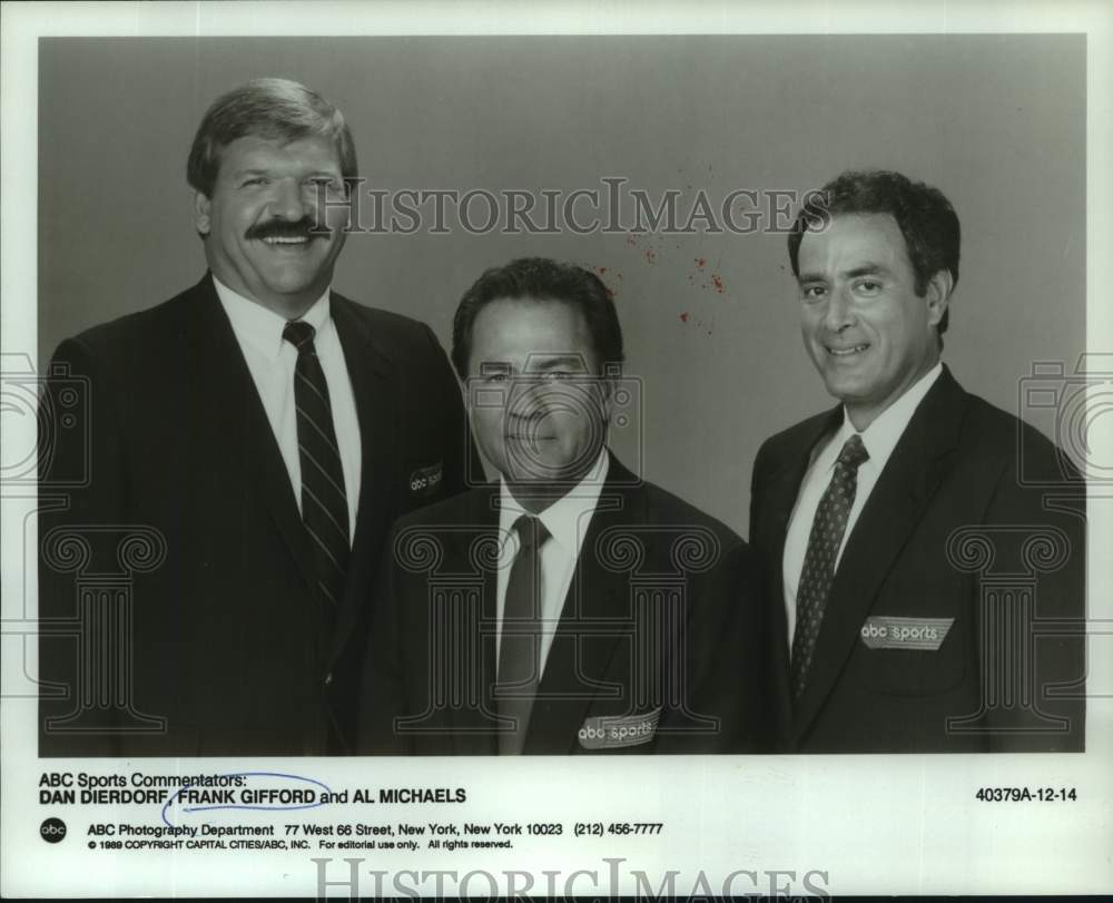 1989 ABC Sports Commentators Dan Dierdorf, Frank Gifford Al Michaels - Historic Images