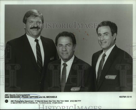 1989 ABC Sports Commentators Dan Dierdorf, Frank Gifford Al Michaels - Historic Images