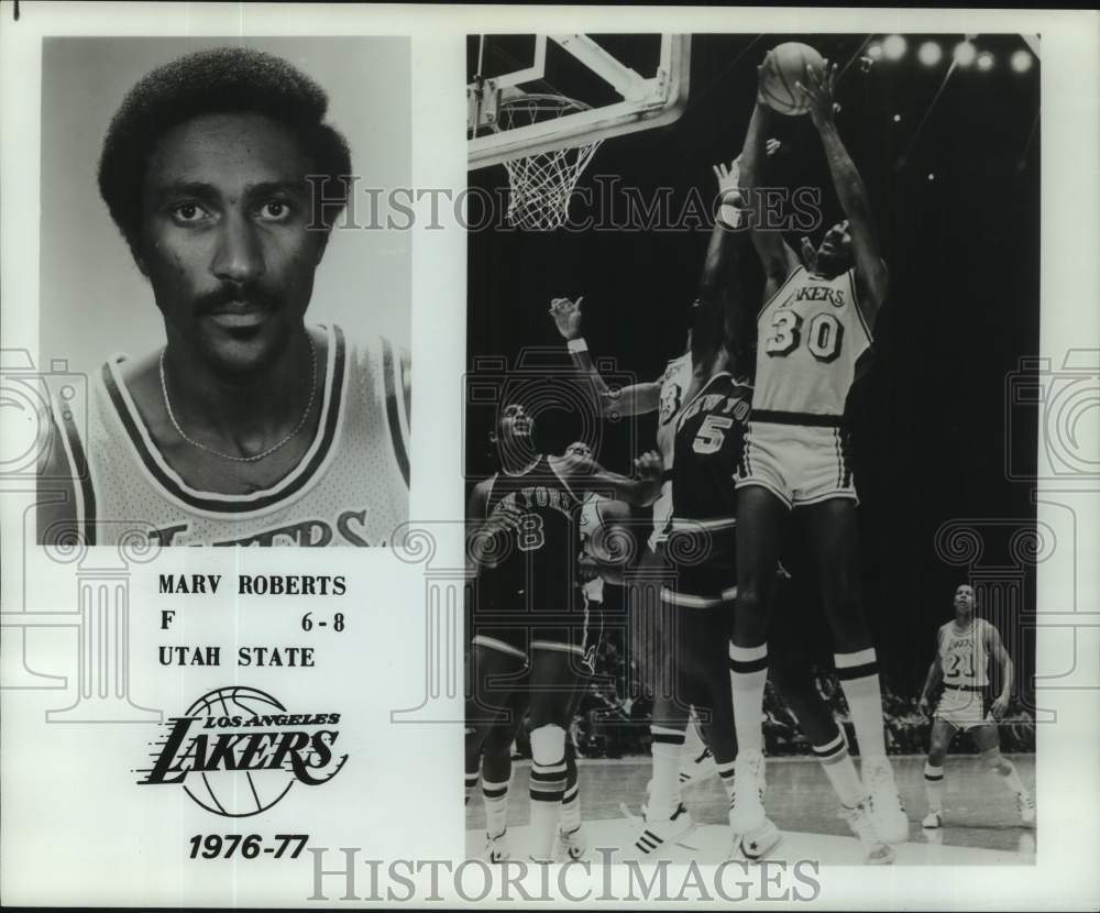 1977 Press Photo Los Angeles Lakers Basketball Player Marv Robert - nos29735- Historic Images