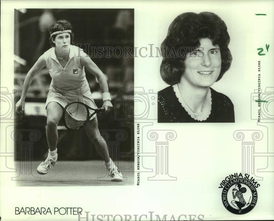 1987 Press Photo Two photos of professional tennis player Barbara Potter - Historic Images