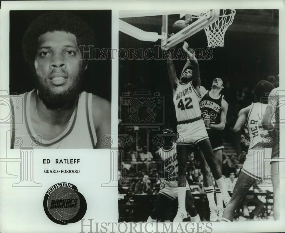 1978 Press Photo Two photos of Houston Rockets basketball player Ed Ratleff - Historic Images