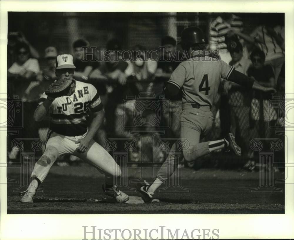 1986 Press Photo Tulane and Spring Hill play college baseball - nos30030 - Historic Images