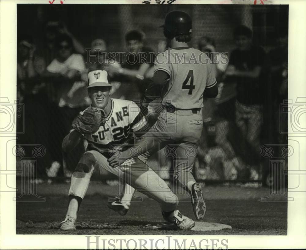 1986 Press Photo Spring Hill and Tulane play college baseball - nos30031 - Historic Images