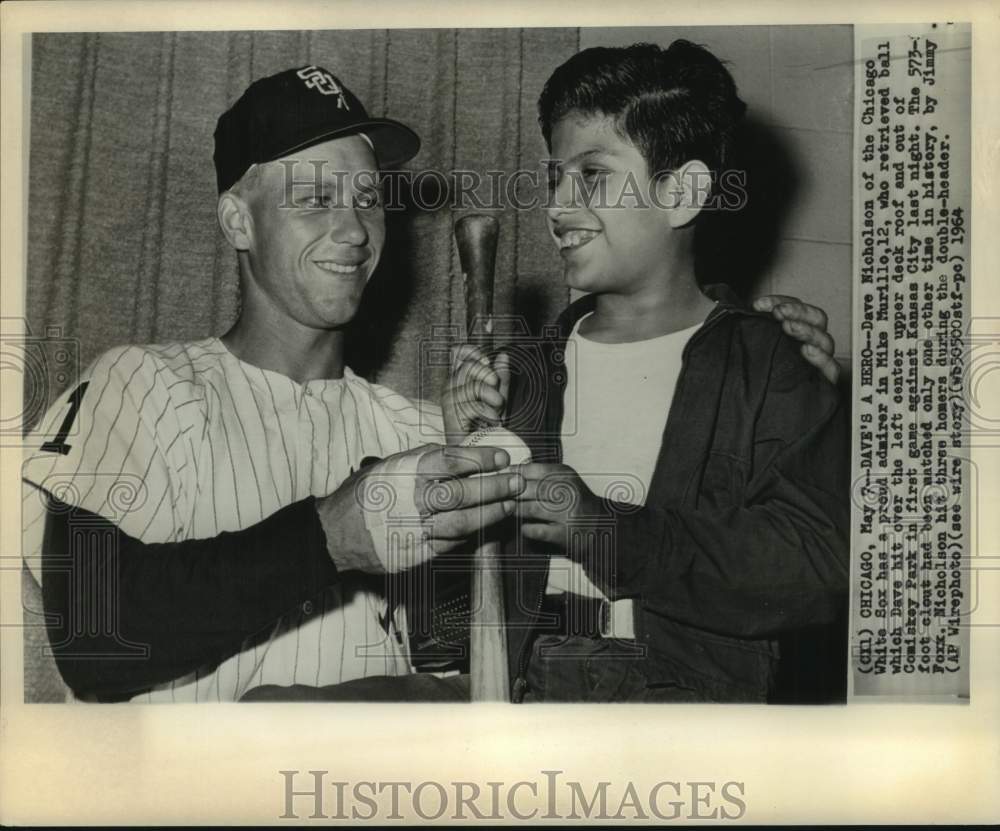 1964 Press Photo Chicago White Sox Baseball David Nicholson with Mike Murillo - Historic Images