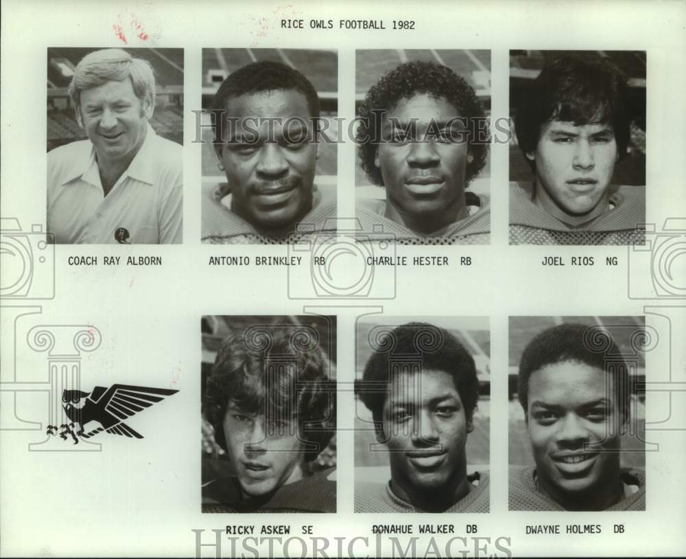 1982 Press Photo 1982 Rice Owls football team players photos - nos30128 - Historic Images