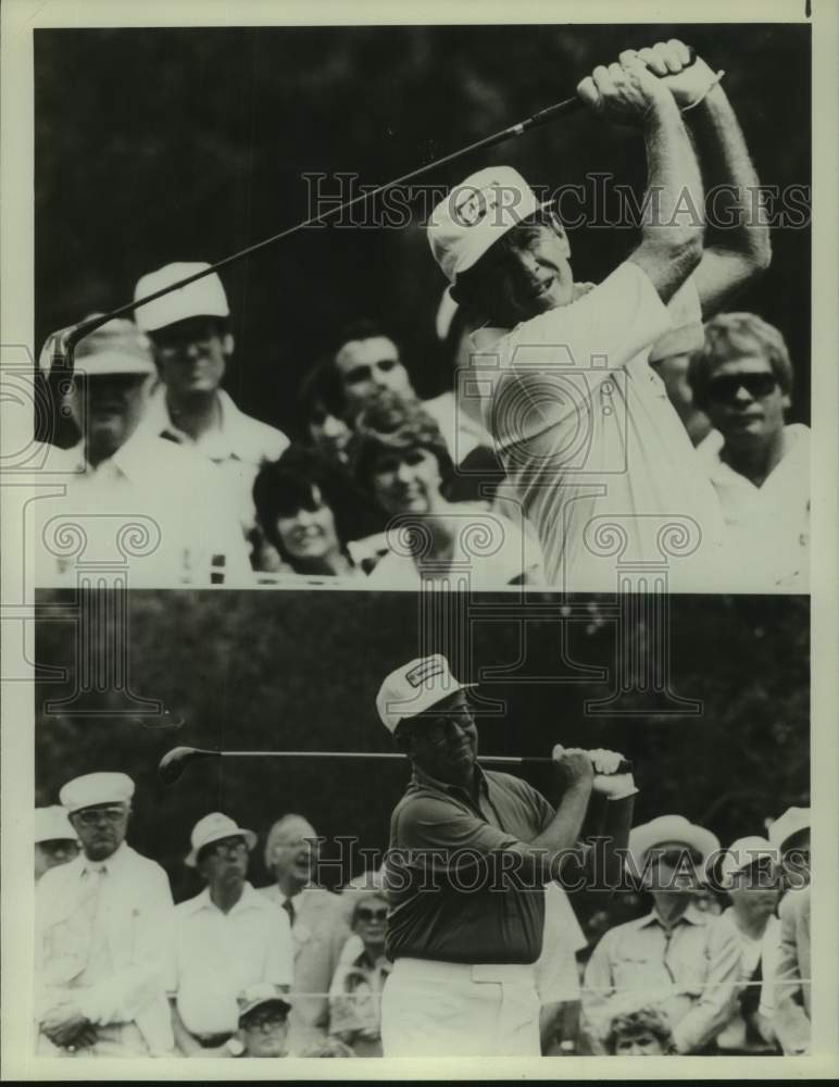 1982 Press Photo Golfers Gene Littler and Bob Rosburg will play in Legends match - Historic Images