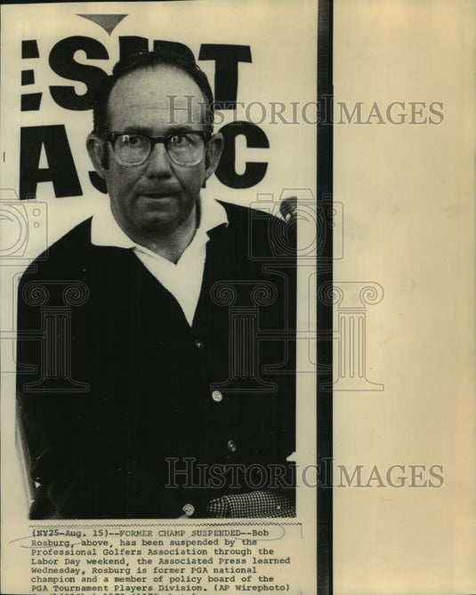 1973 Press Photo Golfer Bob Rosburg sits at press conference - nos30967 - Historic Images