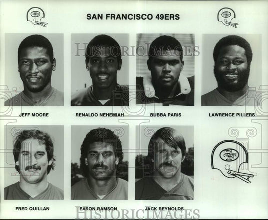 1982 Press Photo San Francisco 49ers football players team photos - nos31211- Historic Images