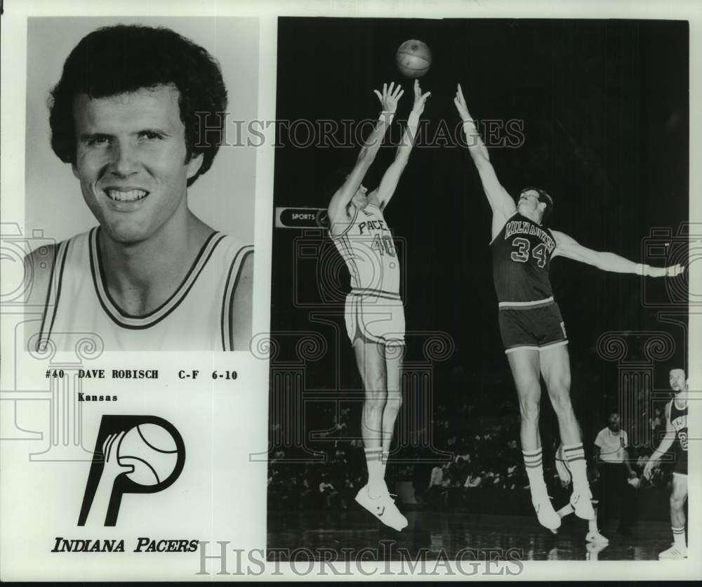 1978 Press Photo Two photos of Indiana Pacers basketball player Dave Robisch - Historic Images