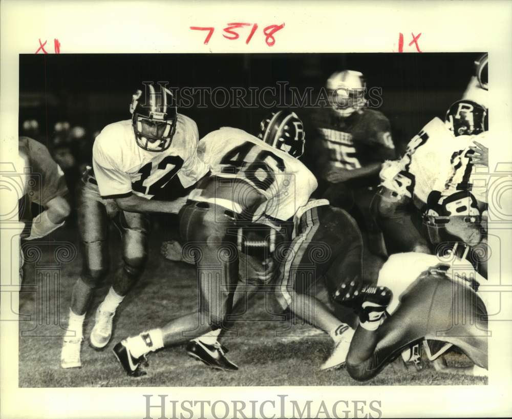 1987 Press Photo Ridgewood High football players Tim Fitzpatrick and David Shaw- Historic Images