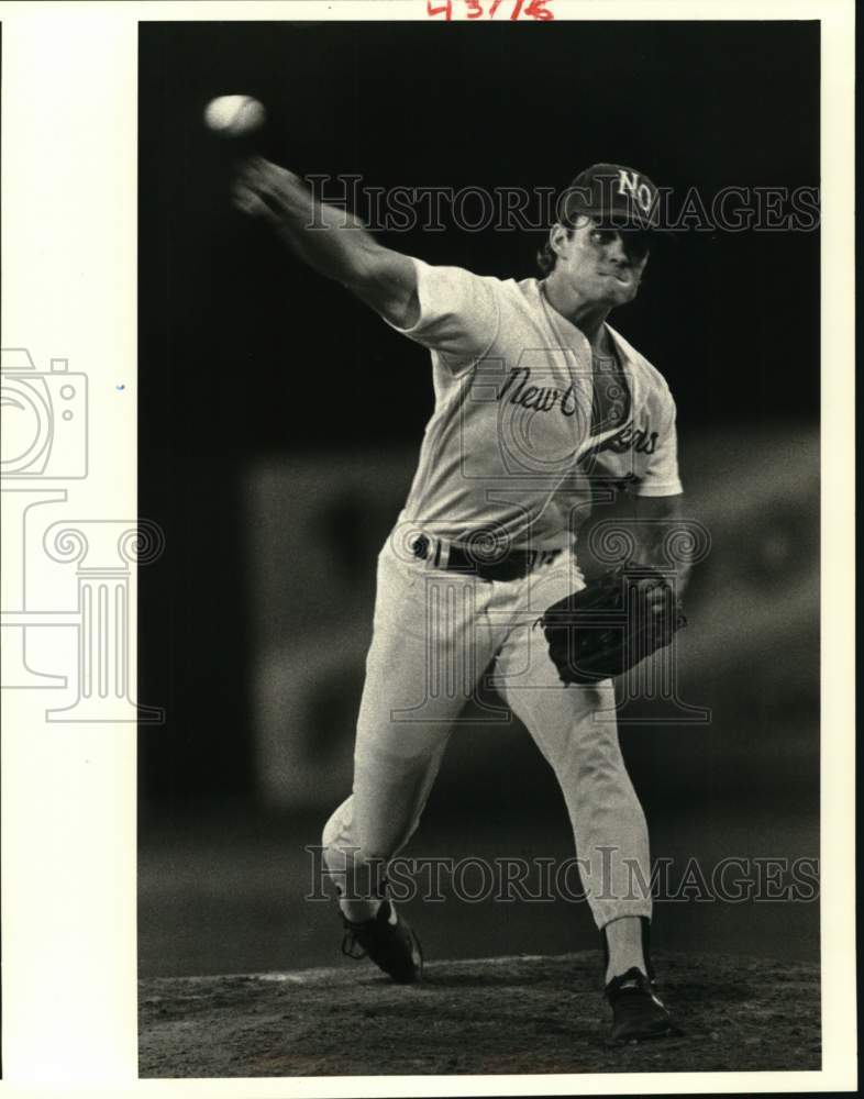 1986 Press Photo New Orleans Baseball Pitcher Scott Weidi - nos31918 - Historic Images