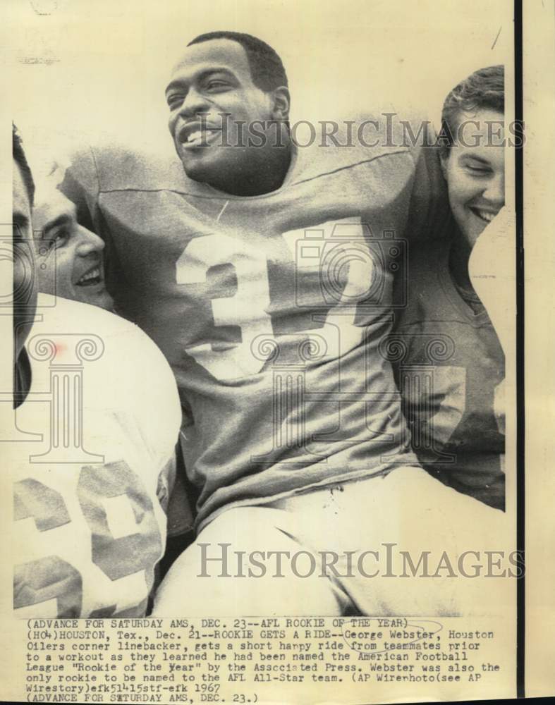 1967 Press Photo George Webster, Houston Oilers Football Player - nos31993- Historic Images