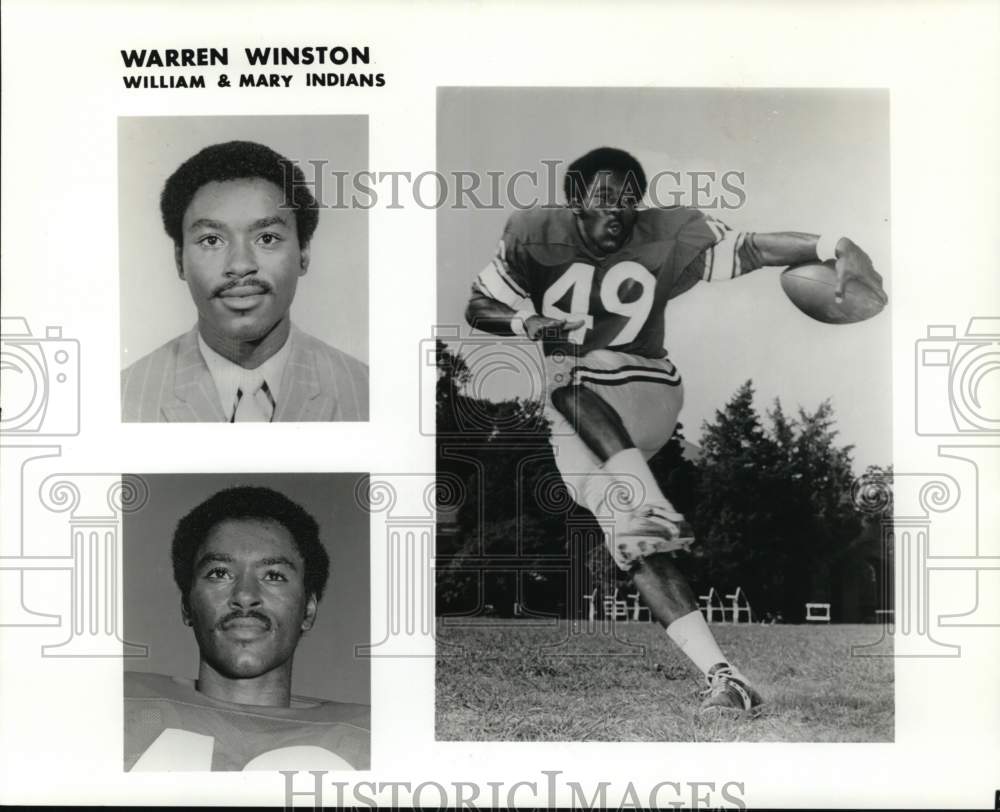 1971 Press Photo Warren Winston of William &amp; Mary Indians Football - nos32532 - Historic Images