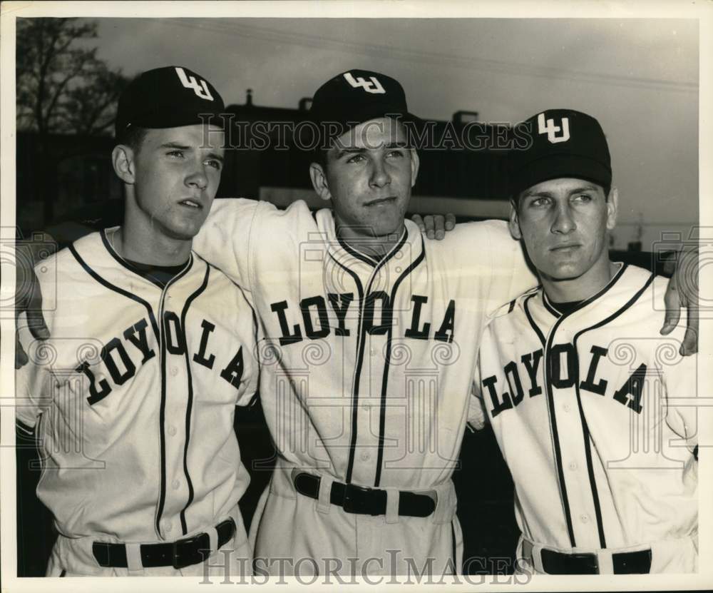 Press Photo Freshman Players on Jack Orsley&#39;s Loyola Baseball Team - nos32636 - Historic Images