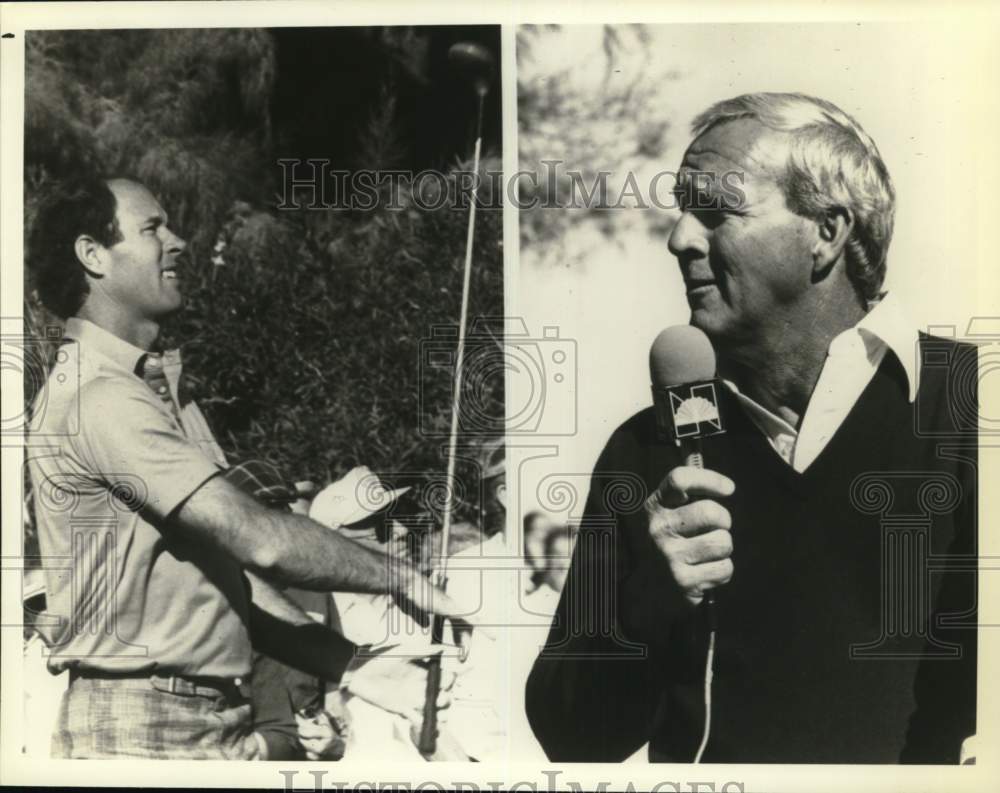 1982 Press Photo Golfer Tom Weiskopf, Arnold Palmer at Bay Hill Classic - Historic Images