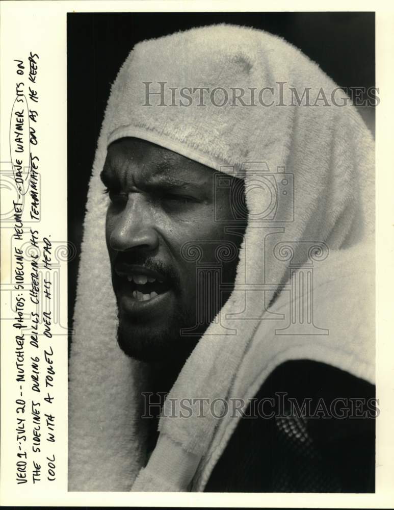 1988 Press Photo Dave Waymer, New Orleans Saints Football Player During Drills- Historic Images