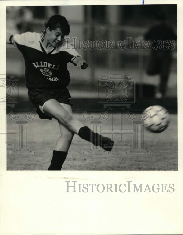 1990 Press Photo Kelly Ryan, Slidell Tigers Soccer Player - nos33347- Historic Images