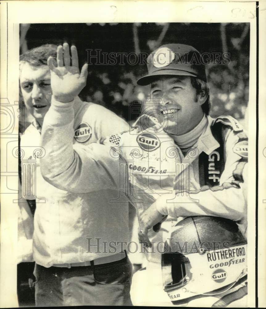 1973 Press Photo Johnny Rutherford at Indianapolis Motor Speedway Qualifier - Historic Images