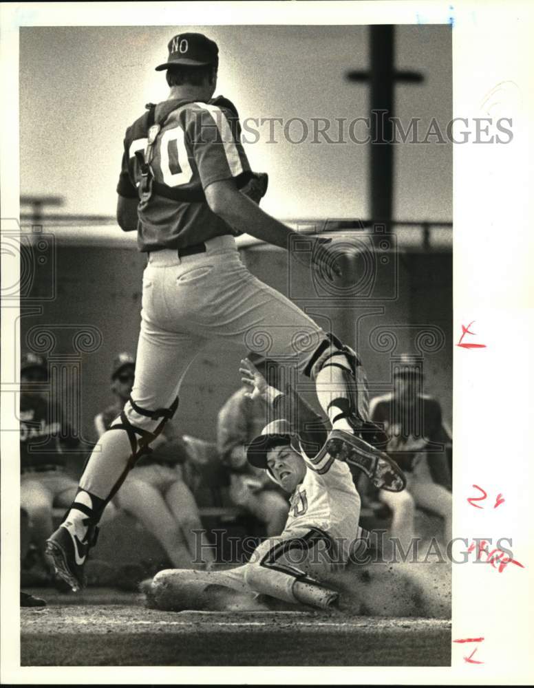 1988 Press Photo Baylor vs. UNO Baseball Game - nos33546- Historic Images