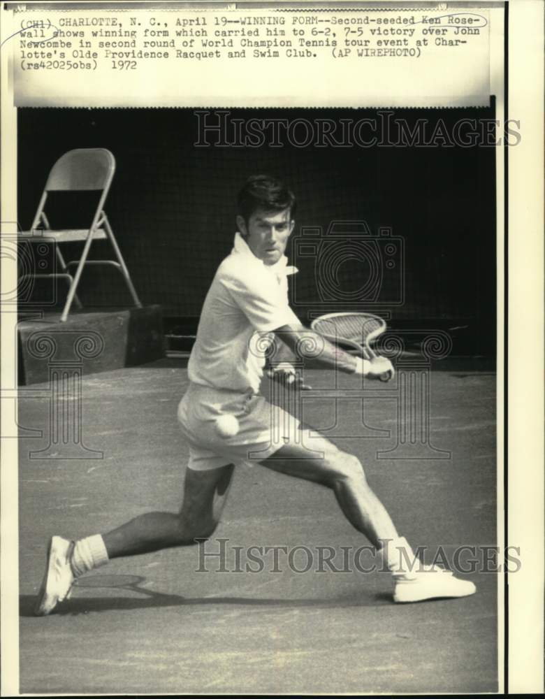 1972 Press Photo Ken Rosewall at World Champion Tennis Tour Event - nos33630 - Historic Images
