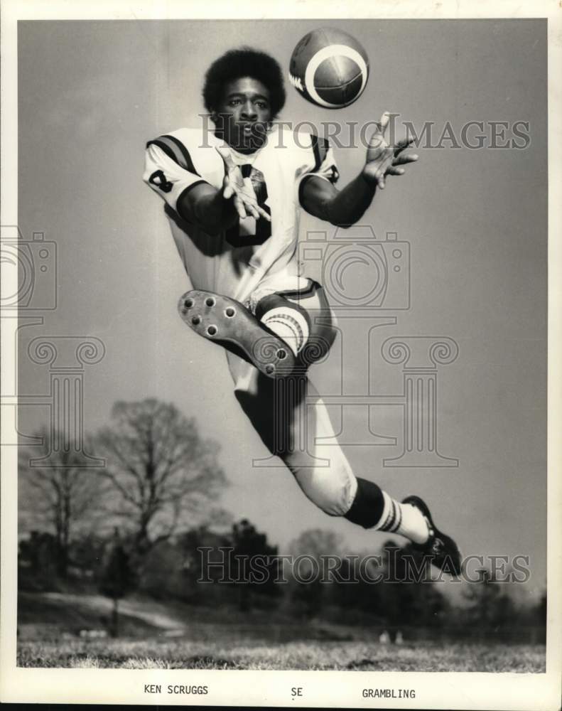 1974 Press Photo Ken Scruggs, Grambling Football Team&#39;s Split End - nos33785 - Historic Images