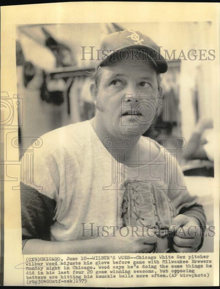 1975 Press Photo Chicago White Sox Pitcher Wilbur Wood - nos33840 - Historic Images