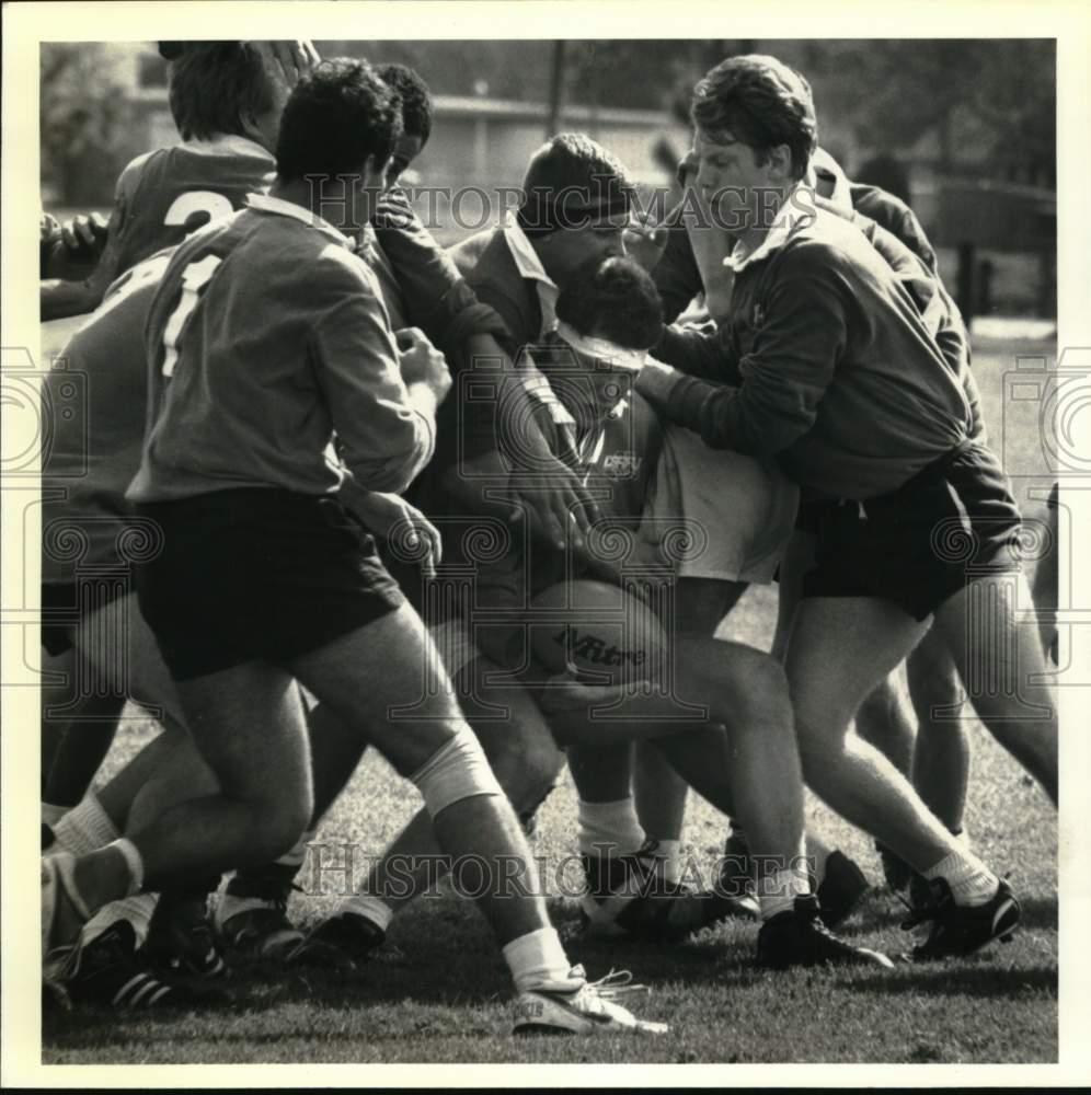 1989 Press Photo Deep South vs. Combined Military Services Rugby Match- Historic Images