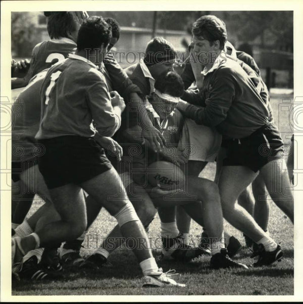 1989 Press Photo Deep South vs. Combined Military Services Rugby Match ...