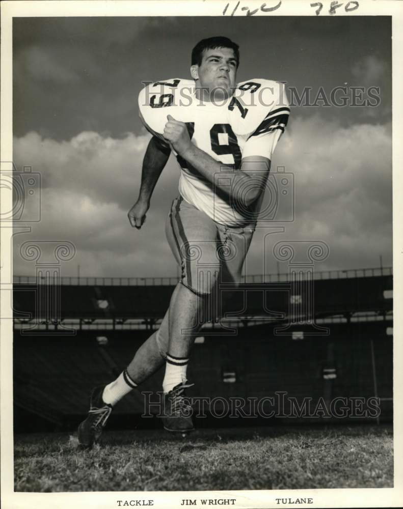 1965 Press Photo Jim Wright, Tulane Football Tackle - nos34279- Historic Images