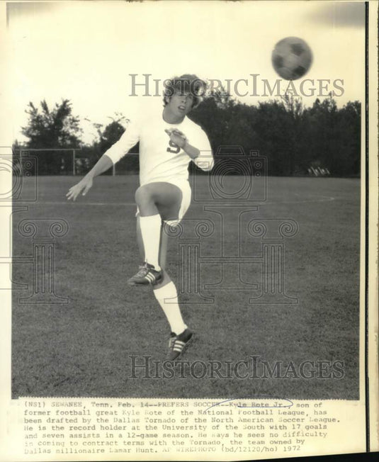 1972 Press Photo Soccer Player Kyle Rote Jr. of Dallas Tornado - nos34399 - Historic Images
