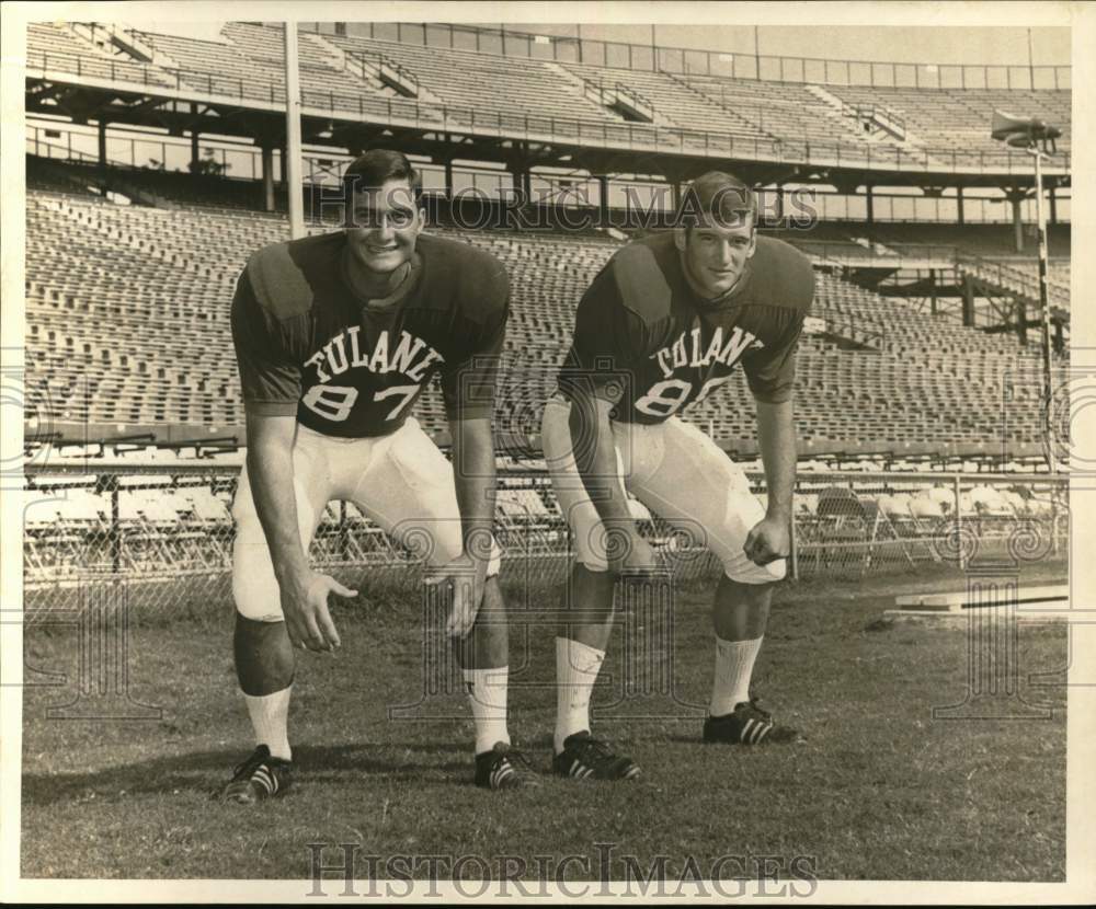 1969 Press Photo Joe Young &amp; Art Ledet, Tulane Football Players - nos34415- Historic Images