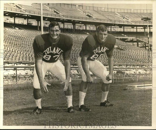 1969 Press Photo Joe Young & Art Ledet, Tulane Football Players - nos34415- Historic Images