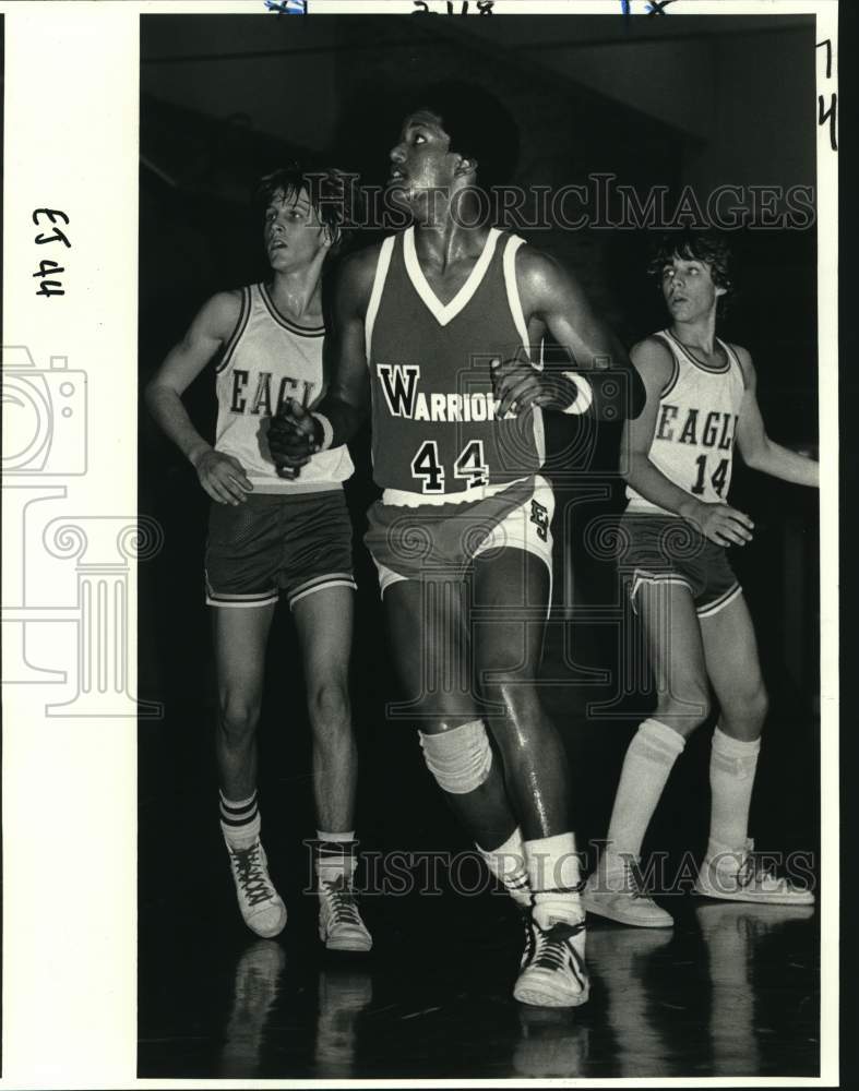 1981 Press Photo Basketball&#39;s Stephan Stovall of EJ Warriors. - nos34579- Historic Images