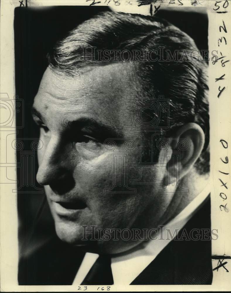 1972 Press Photo Hank Stram, head of Kansas City Chiefs. - nos34624 - Historic Images