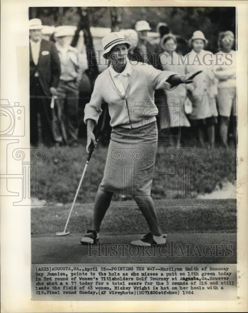 1964 Press Photo Marilynn Smith, a golfer in the Women&#39;s Titleholders tournament - Historic Images