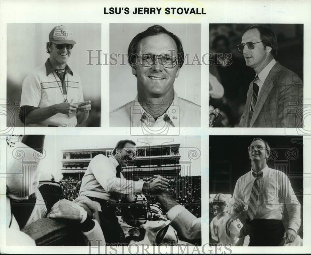 1983 Press Photo Louisiana State University football head Jerry Stovall - Historic Images