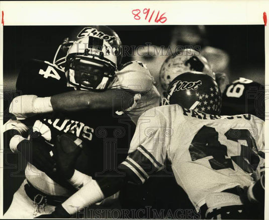 1987 Press Photo High School football Bonnabel vs Ehret on the field in Metairie- Historic Images