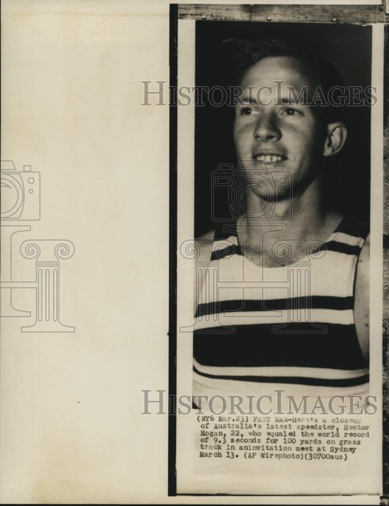 Press Photo Australian Runner Hector Hogan Equals World Record - nos36660 - Historic Images