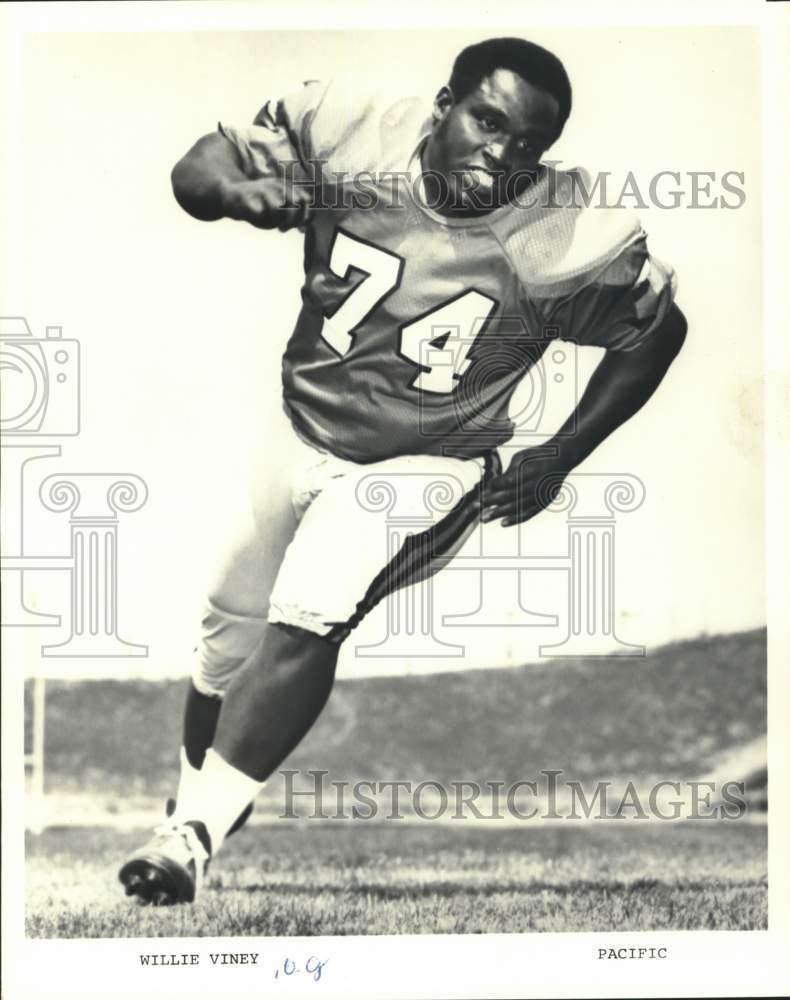 1972 Press Photo University of the Pacific football player Willie Viney. - Historic Images