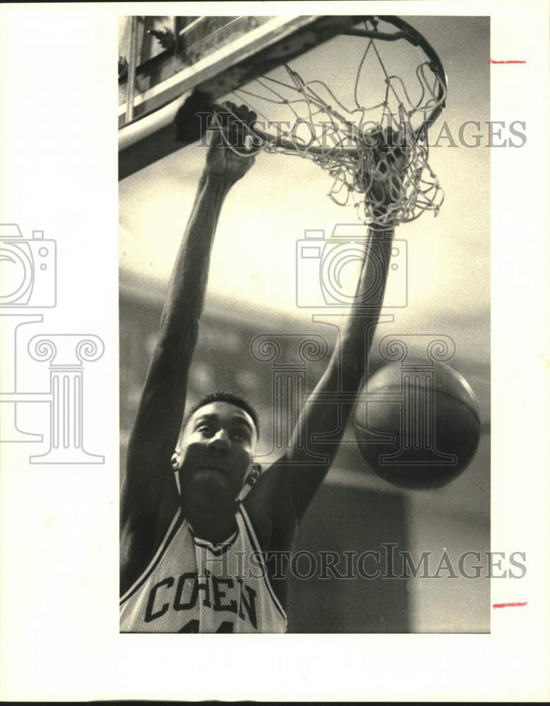 1990 Press Photo Cohen High School Basketbal Player Duane Spencer, New Orleans - Historic Images