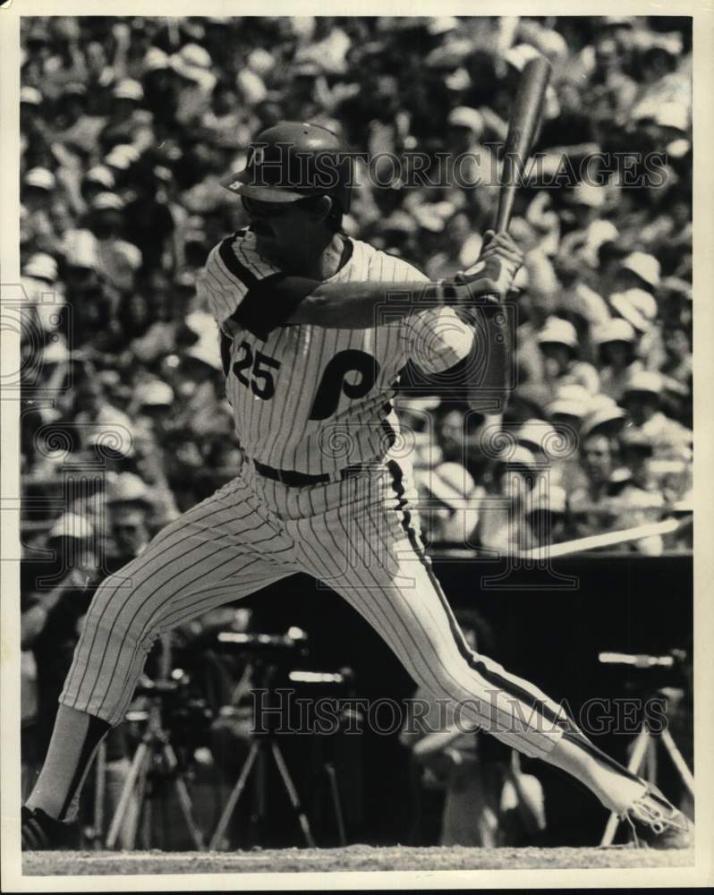 1980 Press Photo Philadelphia Phillies Baseballer Del Unser at Bat - nos37103 - Historic Images