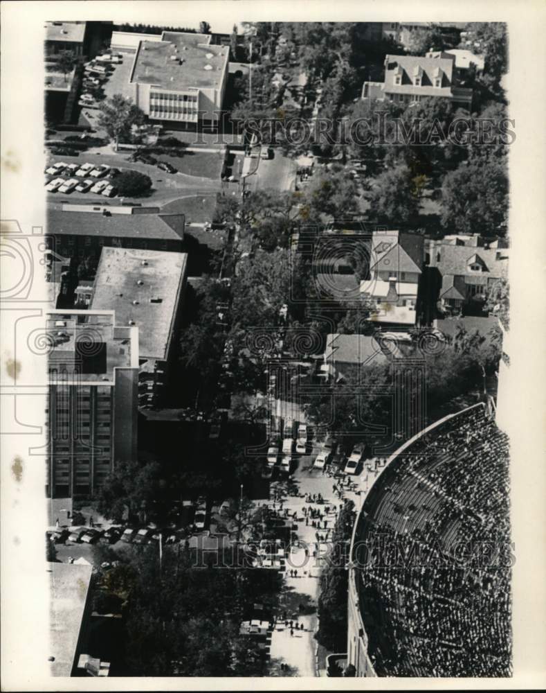 1967 Press Photo Aerial Partial View of Tulane Football Stadium, New Orleans - Historic Images