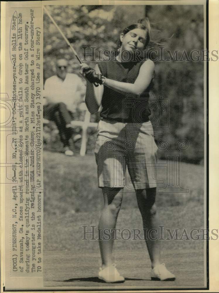 1970 Press Photo Golfer Hollis Stacy at North and South Amateur Golf tourney- Historic Images