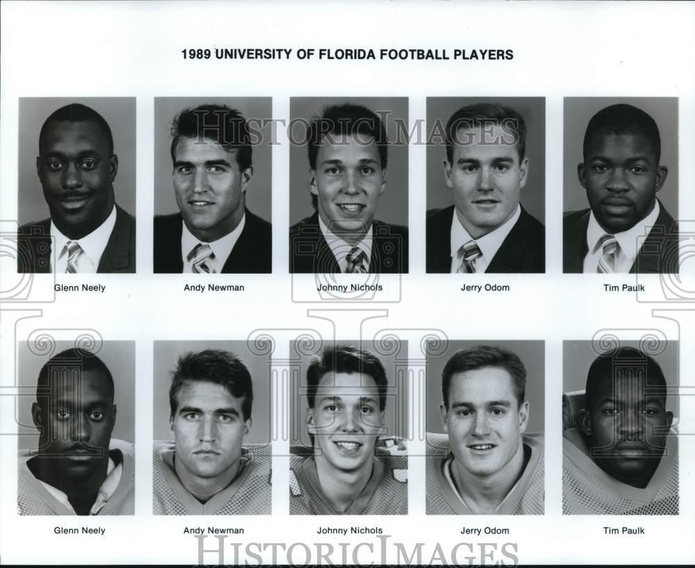 1989 Press Photo University of Florida Football Players - Historic Images