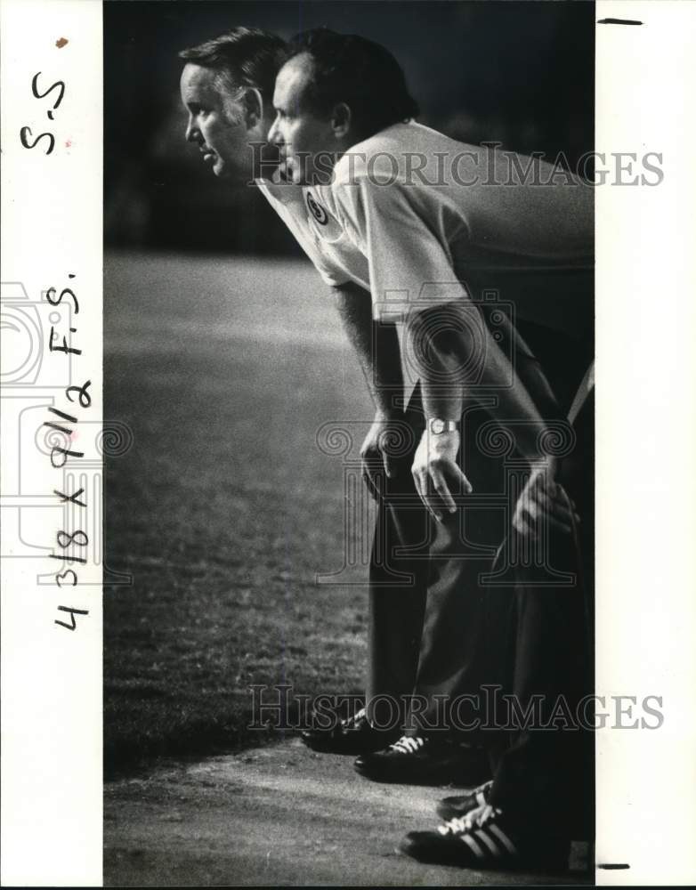 1979 Press Photo John Robinson and Quarterback Football Paul Hackett - Historic Images