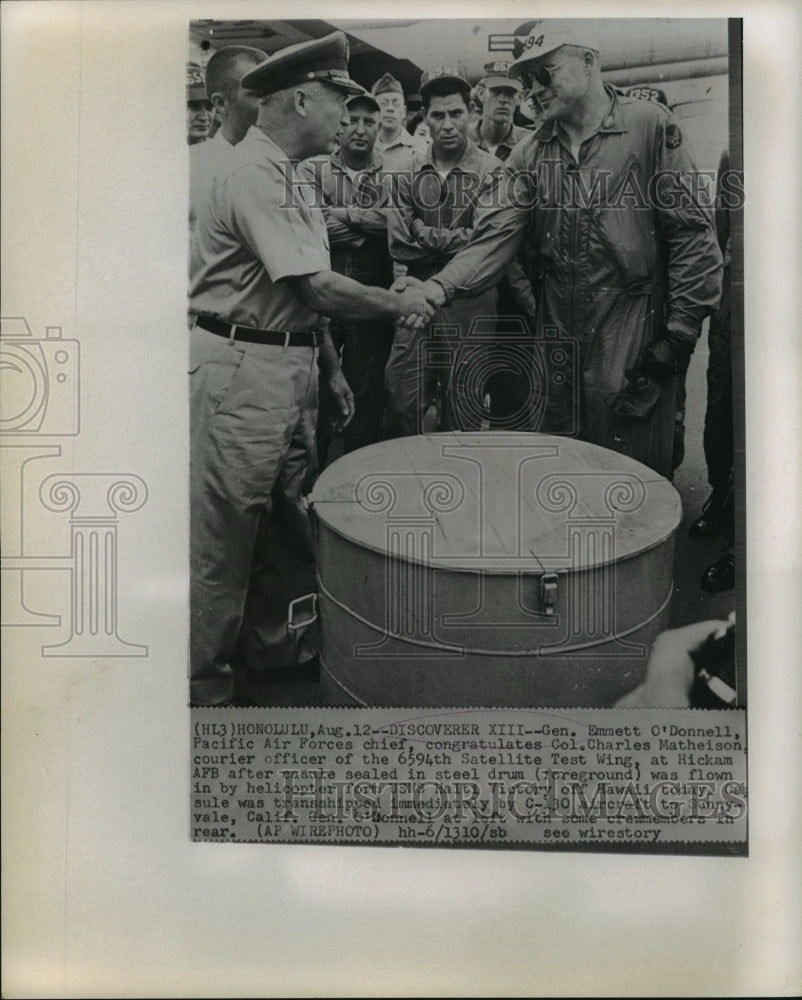 1960 Gen. Emmett O'Donnell & Col. Charles Mathieson, with capsule-Historic Images