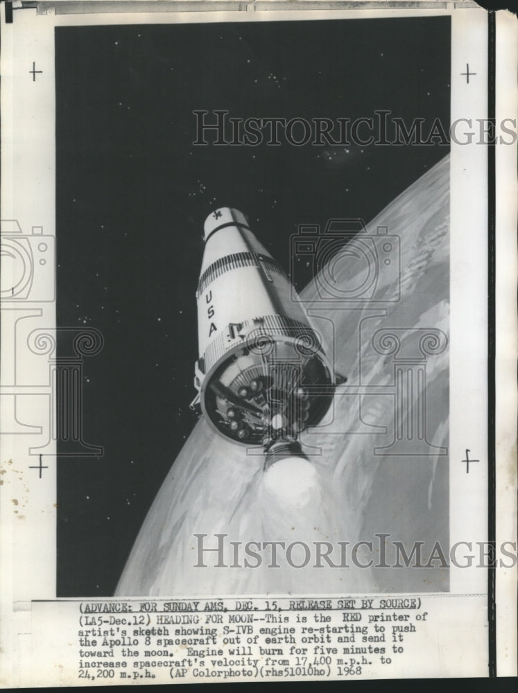 1968 S-IVB Engine Pushing Apollo 8 Spacecraft into Earth Orbit - Historic Images