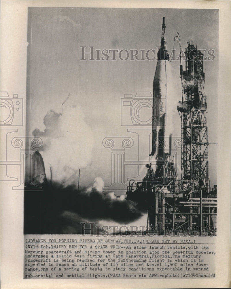 1961 Atlas Launch Vehicle &amp; Mercury Spacecraft in Test Firing - Historic Images